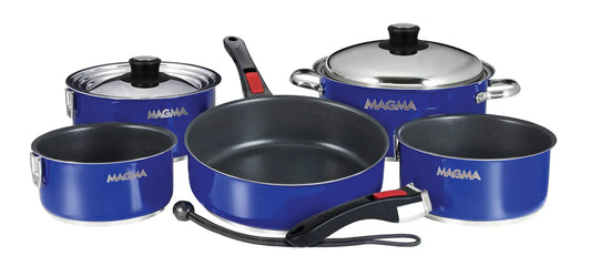 10 Piece Induction Cookware Set Blue