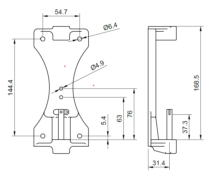 18.55 Plastic Transom Fitting
