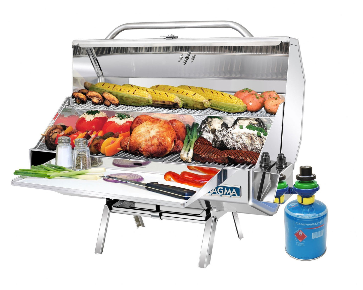 A10-1225-2CE-2 Monterey Gas BBQ 12" x 24" Cooking area with warming shelf