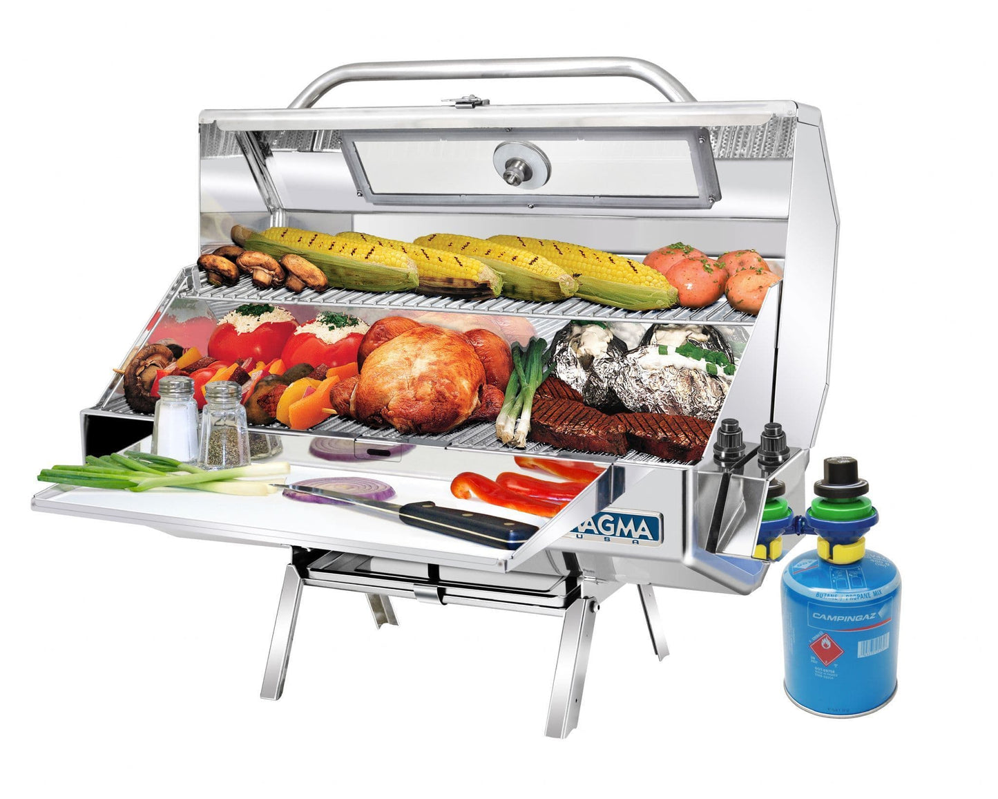 A10-1225-2GSCE-2 Monterey INFRARED Gas BBQ 12" x 24" Cooking Area with Warming Shelf