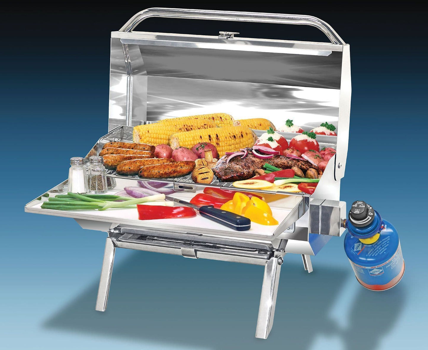 A10-803CE-2 ChefsMate Gas Grill 9x18 in. (22.9x45.7 cm) Cooking Grate Size